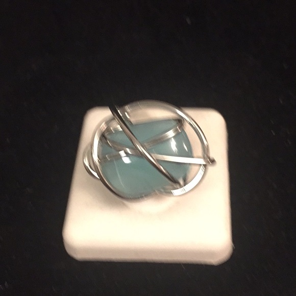 Jewelry - 💕HOST PICK💕Stainless steel ring with blue stone